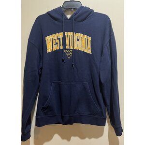 West Virginia “Mountaineers” Hoodie Sweatshirt ~ Sz Medium ~ Blue & Gold